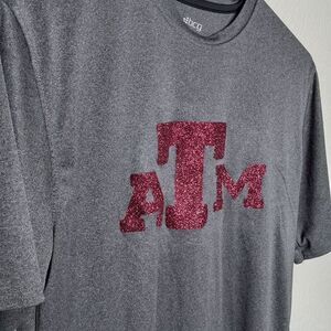 BCG Mens Texas A&M University ATM Glitter Logo Gray Activewear T-Shirt Size‎ S